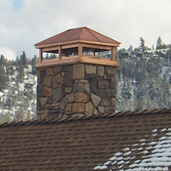 Hip Roof Copper Chimney Cap